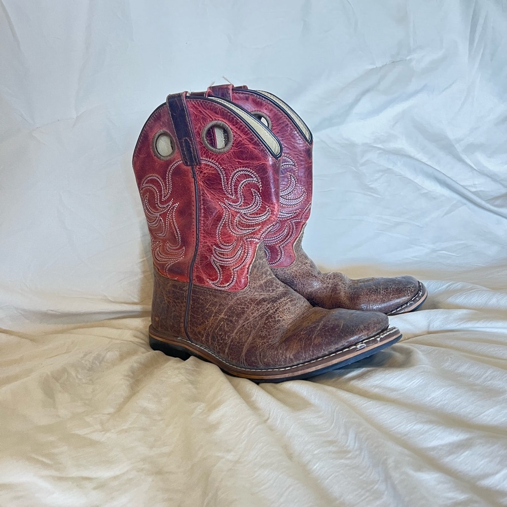 Red and Brown Western Cowboy Boots